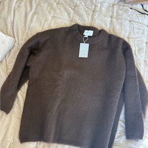 H&M Mohair Wool Blend Sweater in Brown